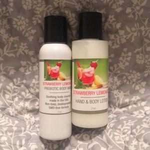 Organic Strawberry Lemonade Body Wash & Lotion Duo